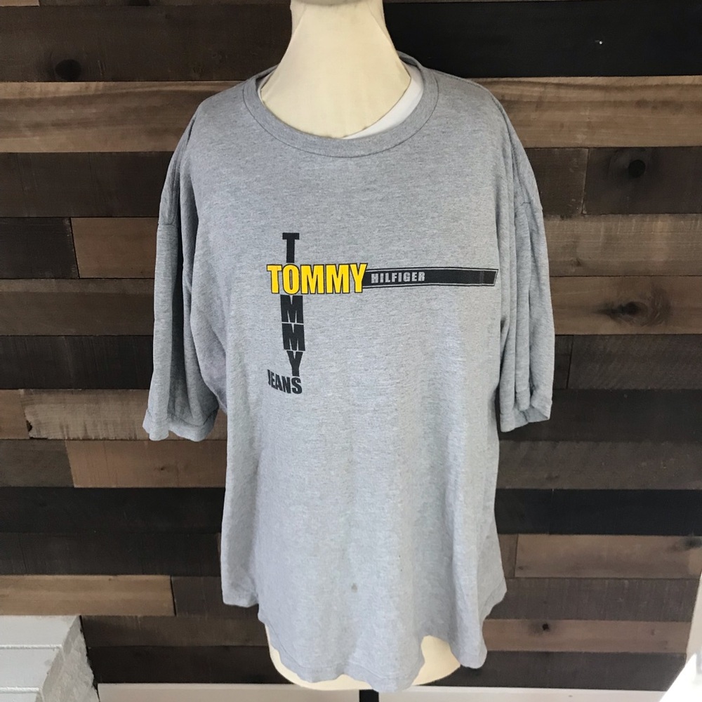 Vintage tommy jeans‎ gray men’s t shirt size Xl